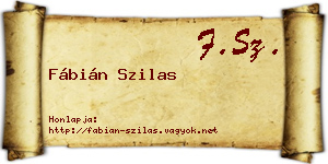 Fábián Szilas névjegykártya